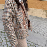 Khaki Plaid Reversible Jacket-Outfit