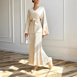 Fongt 2025 New Southeast Asian Women's Knitted Sweater With A Dress Dress Suit