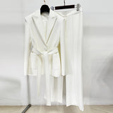 Fongt New Star Fashion Beads Edge Trim Belt Suit Trousers Set Two-Piece Set