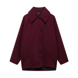 Fongt Burst Women's Wool-Blend Short-Term Loose Coat