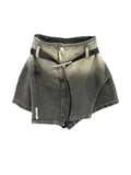 Summer Vintage Denim Skirt A-Line Straight Skirt For Women Fashion Korean Style Irregular Mini Skirts Harajuku Y2k Girl