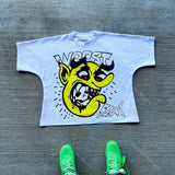 Kd Is Little Devil Graffiti Hip-Hop Printed Street Short-Sleeved T-Shirt Men And Women Retro Loose In Summer-Outfit