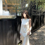 Fongt Super Fire Summer Dress A Complete Set Of Korean Senior Sense Age-Reduction Sports Leisure Sleeveless Top Leg Pants Two Sets