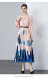 Fongt New Women's Dress Dress Oversized Dress Print 100 Folds T-Shirt With T-Shirt Holiday Casual Dress