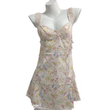 Fongt Sweet Heartbreak Flower Sling Aja Cyskirt Silk Silk Lace Lace Sexy Pajamas Girl Feeling Home Skirt