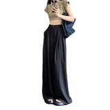 Fongt Mop Floor Suit Pants Female Autumn Korean Version 2024 New High Waist Show Thin Feeling Wide Leg Casual Long Pants-Outfit