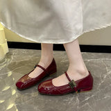 Fongt Women's Singles Shoes 2025 Spring And Autumn Square Head With Coarse Heel With Skirt Gentle Mary Treasure Shoes Temperament High Heels