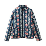 2024 Autumn And Winter Women's Street Fashion Print Casual Coat Quilted Padded Coat W028 6404-Outfit