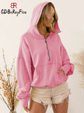 Winter Y2k Zip Up Hoodie Women Korean Long Sleeve Tops Pullover Thick Warm Casual Loose Oversized Sweatshirt for Women-Outfit