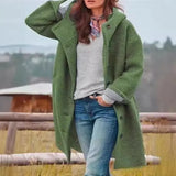 Fongt Autumn Women's Long-Sleeved Collar Coat Lady Casual Loose Hooded
