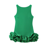 Fongt Summer Women's New Fashion Solid-Colored Sleeveless Skirts