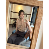 Fongt Wind Sleeveless Vest Shirt Broad Leg Trousers Set Of Women's Spring And Autumn New Temperament Super Good-Looking Two Sets