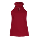 Sleeveless Halter Hollow Shirt Pullover Vest