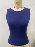 Fongt Knit Vest Female 2024 Summer New Solid Color Slim Inner Matching Top-Outfit