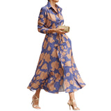 Fongt Spot 2024 Spring New Lady Fashion Temperament Print Medium Long Dress-Outfit