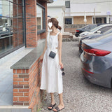 Strap Dress Summer Dress 2023 New Sexy Back Temperament Waist Show Thin Black Strap Skirt Female-Outfit