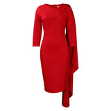Fongt Women's 2025 New Temperament Pure Color All-Girlerted Ass African Large-Size Dress