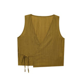 Fongt New Women's Wrinkles Effect Short Vest Half-Dress Dress Suit