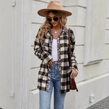 Fongt Sales Explosion 2025 Autumn Thousand Bird Plaid Plaid Long-Sleeved Shirt Women's Clothing