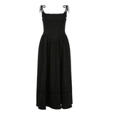 European Station Spring New Women's Wear Woven Split Line Pleated Lace Splicing Sling Lace Dress-Outfit