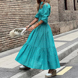 Fongt Spot Spring 2024 New Women's Casual Temperament Long-Sleeved Print Shirt Dress-Outfit