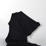 Early Spring New Street Wind Slant Collar Rope Slimming To Show A Thin Solid Color Blouse-Outfit