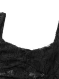 Women T-shirts Long Sleeve V-neck See-through Lace Tops Slim Mesh Sheer See Through Cropped Tees Summer Clubwear 2024-Outfit