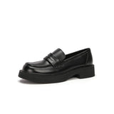 Fongt New Shallow Mouth British Style Student Single Shoes Korean Version Of College Style Happy Shoes With Skirt Small Leather Shoes