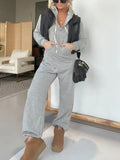 Fongt New Autumn And Winter Panties Casual Fashion Pure Color Sweater Suit Women
