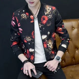 Style Flower Jacket Men Regular Fit Casual Bomber Jacket Man Outfit Quality Fashion Windbreaker Male Plus Size