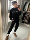 Embroidered 2 Piece Sets for Women Autumn Winter 2023 Sport Loose Sweatshirt Sweatpant Sets Suit Fashion Outfits Female-Outfit