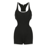 Summer New Women's Dress Slim, Thin, Color Bag Edge Hollowed-Out Waist Sexy U-Collar