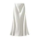 Fongt Temperament Pressure Folded Bare-Faced Fishtail Half-Dress Girl Spring Hanging Thin Bag-Butbice Long Dress 9836
