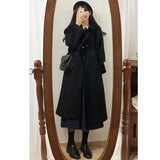 Woolen Coat Is Popular For Women In The Spring And Summer Of 2023, The New Korean Version Of Black Medium-Length Tweed Coat Is Popular To Thicken.-Outfit