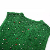 Spring New Artificial Pearl Inlaid Double-Breasted Knitted Vest 9598374-Outfit