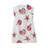 Fongt Summer Summer Fashion Sleeveless Thin Print Dress