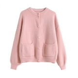 Style Autumn And Winter Style "Lazy Wind" Advanced Feeling With Minority Loose Soft Waxy Sweater Jacket Women's Knitted Cardigan-Outfit