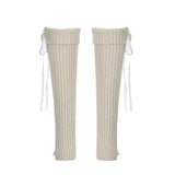 Fashion Fashion Tie Girl Bowknot Knitting JK Style Solid Color Pile Socks 2024 Spring / Summer New Style-Outfit