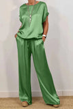 Fongt And Summer 2025 New Trendy Loose Shirt Broad Leg Trousers Casual Set