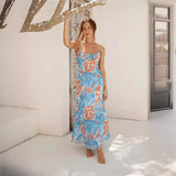 Fongt Summer New Royal Sister Wind With Beautiful Back French Low-Cut Sling Dress 23069-1-Outfit