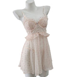 Fongt Heavy Industry Love Net Yarn Pure Sexy Pyjamas Summer Gentle Wind Thin Chest Sling Pajamas Set