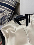 Fashion High Quality Color Contrast Baseball Uniform Jacket Unisex Long Sleeve Zipper Jogger Coat For Ladies