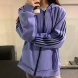 Hooded Sweatshirt Winter Jacket Women Korean Fashion Thick Clothes Harajuku Oversized Print Long Sleeve Chic Zip-Up