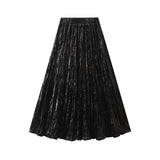 Fongt Silk Velvet Half-Dress Woman 2025 Autumn And Winter New High-Waist A Skirt In The Middle And Thin 8830
