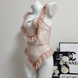 Fongt Sexy Pajamas Women 2025 New Pure Lust Style Lace Summer Thin Sling Joint Pajamas Home