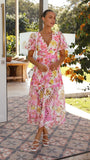 Fongt Women's Color Printing Embroidery Sleek Fashion Splicing Dress Women 8130