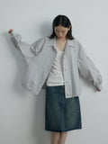 [Daihe] Autumn New Leisure Collar Pull Rope Versatile Temperament Even Sleeve Relaxed Shirt Coat Female H7477-Outfit