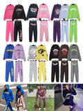 Brand Sp5der 55555 Star Printed Hoodie Pantsuit Suit For Men And Women-Outfit