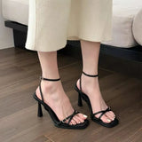 Fongt With Sandals Women 2025 New Summer Thin Heel White Dress Without Tired Pop High Heels