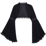 Dark Lace Lace Horn Sleeve Blouse Street Style Gauze Jacket Girl-Outfit
